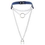 Chain Lock Pendant Ring Collar - Image 7