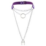 Chain Lock Pendant Ring Collar - Image 9