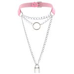 Chain Lock Pendant Ring Collar - Image 12