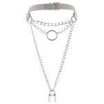 Chain Lock Pendant Ring Collar - Image 16