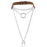 Chain Lock Pendant Ring Collar - Image 17