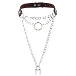 Chain Lock Pendant Ring Collar - Image 2