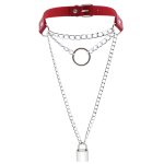 Chain Lock Pendant Ring Collar - Image 3