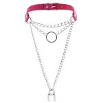 Chain Lock Pendant Ring Collar - Image 4