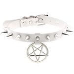 Rivet Pentagram Pendant Leather Choker - Image 15