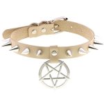 Rivet Pentagram Pendant Leather Choker - Image 17