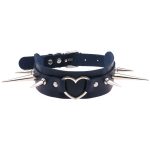 Extra Long Spikes Heart Ring Collar - Image 8