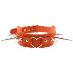 Extra Long Spikes Heart Ring Collar - Image 9