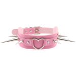 Extra Long Spikes Heart Ring Collar - Image 13