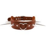 Extra Long Spikes Heart Ring Collar - Image 15