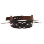 Extra Long Spikes Heart Ring Collar - Image 17
