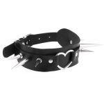 Extra Long Spikes Heart Ring Collar - Image 20