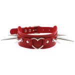 Extra Long Spikes Heart Ring Collar - Image 2