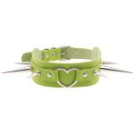 Extra Long Spikes Heart Ring Collar - Image 3