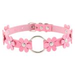 Flower PU Leather O-Ring Collar - Image 6