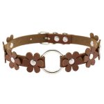 Flower PU Leather O-Ring Collar - Image 8