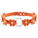 Flower PU Leather O-Ring Collar - Image 11