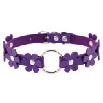 Flower PU Leather O-Ring Collar - Image 2