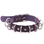 Multiple Rings Double Leather Collar - Image 2