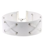 Crossover Wide Velvet Lace-Up Necklace - Image 9