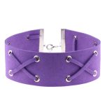 Crossover Wide Velvet Lace-Up Necklace - Image 15