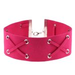 Crossover Wide Velvet Lace-Up Necklace - Image 4