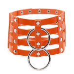 Four Rows Leather Bondage Collar - Image 6