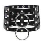 Four Rows Leather Bondage Collar - Image 7