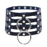 Four Rows Leather Bondage Collar - Image 9