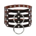 Four Rows Leather Bondage Collar - Image 11