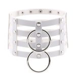 Four Rows Leather Bondage Collar - Image 16