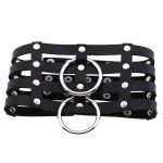 Four Rows Leather Bondage Collar - Image 20