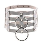 Four Rows Leather Bondage Collar - Image 4