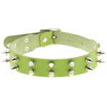 Double Row Spiked Rivet Leather Collar - Image 9