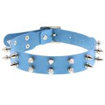 Double Row Spiked Rivet Leather Collar - Image 11