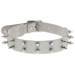 Double Row Spiked Rivet Leather Collar - Image 13