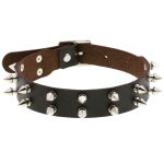Double Row Spiked Rivet Leather Collar - Image 15