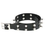 Double Row Spiked Rivet Leather Collar - Image 18