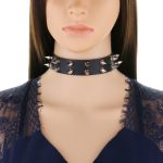 Double Row Spiked Rivet Leather Collar - Image 21
