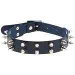 Double Row Spiked Rivet Leather Collar - Image 4