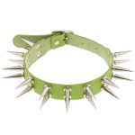 Double Row Long Spiked Rivet Collar - Image 6