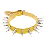Double Row Long Spiked Rivet Collar - Image 8