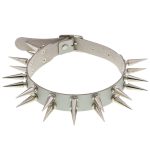 Double Row Long Spiked Rivet Collar - Image 9