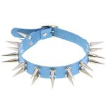 Double Row Long Spiked Rivet Collar - Image 12