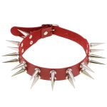 Double Row Long Spiked Rivet Collar - Image 14