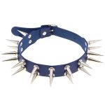 Double Row Long Spiked Rivet Collar - Image 15