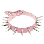 Double Row Long Spiked Rivet Collar - Image 17