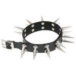 Double Row Long Spiked Rivet Collar - Image 20