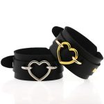 Punk PU leather Love Ring - Golden - Image 7