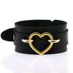 Punk PU leather Love Ring - Golden - Image 18